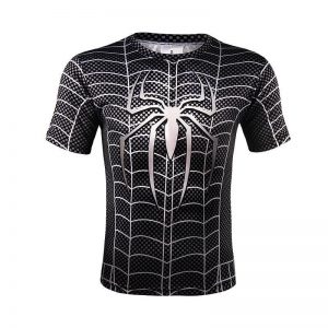 Black Spiderman Amazing Full Print Symbiote Costume Design T-shirt - Superheroes Gears