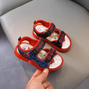 Marvel Hero Spiderman Action Web Art Red Kids Shoes Sandals