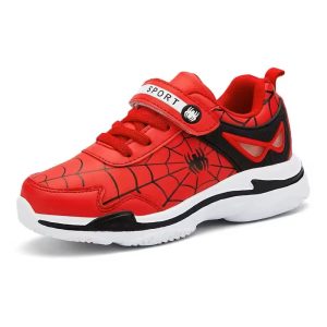 Miles Morales Spiderman Web Print Pattern Red Kids Shoes
