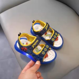 Spiderman Web Design Hero Graphics Blue Kids Shoes Sandals